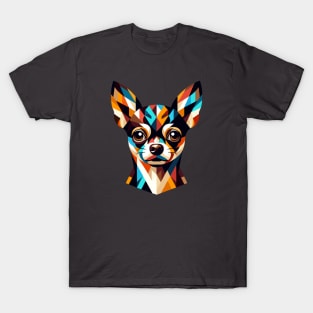 Colorful Geometric Chihuahua: Modern Canine Art T-Shirt